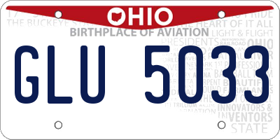 OH license plate GLU5033