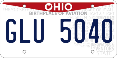 OH license plate GLU5040