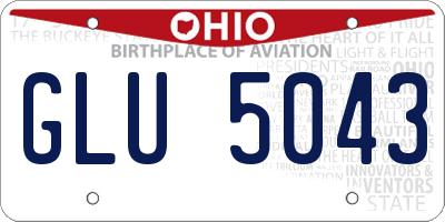 OH license plate GLU5043