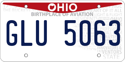 OH license plate GLU5063