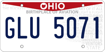 OH license plate GLU5071