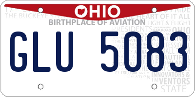 OH license plate GLU5083
