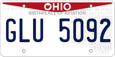 OH license plate GLU5092
