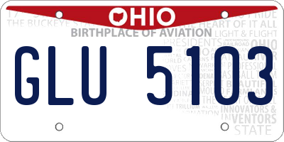 OH license plate GLU5103