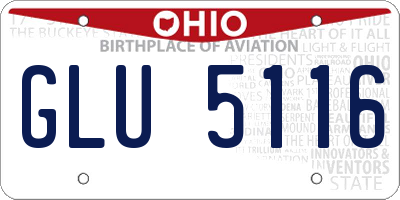 OH license plate GLU5116