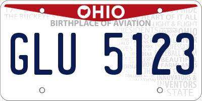 OH license plate GLU5123