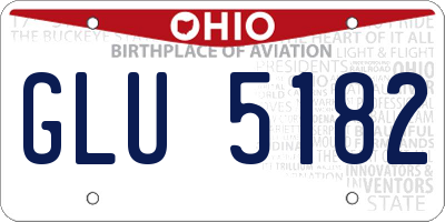 OH license plate GLU5182
