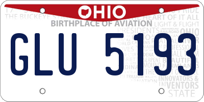 OH license plate GLU5193