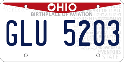 OH license plate GLU5203