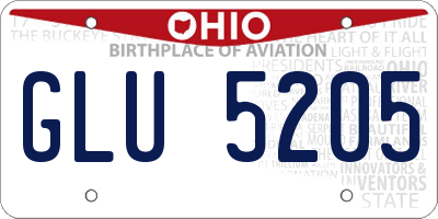OH license plate GLU5205