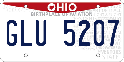 OH license plate GLU5207