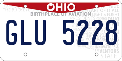 OH license plate GLU5228