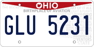 OH license plate GLU5231