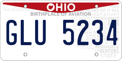 OH license plate GLU5234