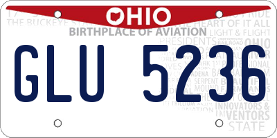 OH license plate GLU5236