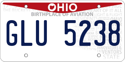 OH license plate GLU5238