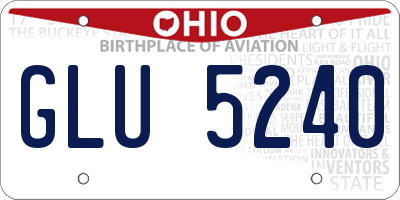 OH license plate GLU5240