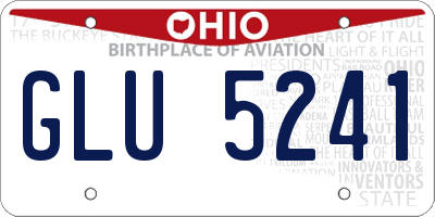 OH license plate GLU5241