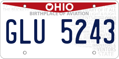 OH license plate GLU5243