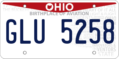 OH license plate GLU5258