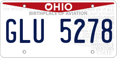 OH license plate GLU5278