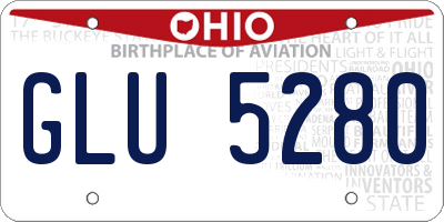 OH license plate GLU5280