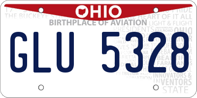OH license plate GLU5328