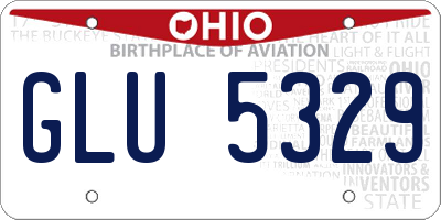 OH license plate GLU5329