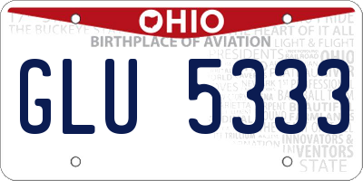 OH license plate GLU5333