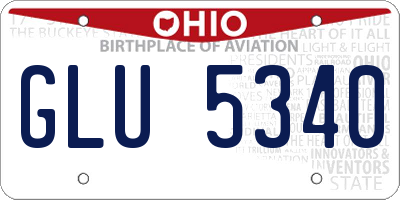 OH license plate GLU5340