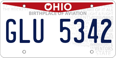 OH license plate GLU5342