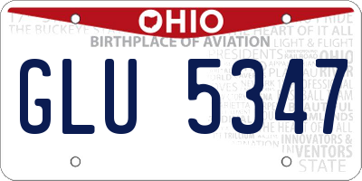 OH license plate GLU5347
