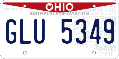 OH license plate GLU5349