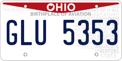 OH license plate GLU5353