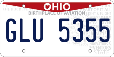 OH license plate GLU5355