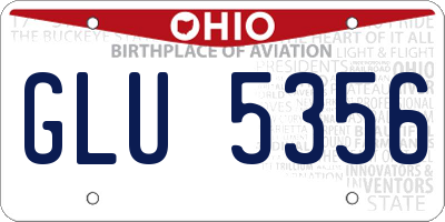 OH license plate GLU5356