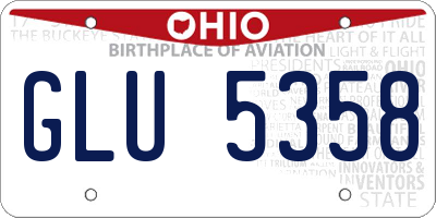 OH license plate GLU5358
