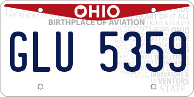 OH license plate GLU5359