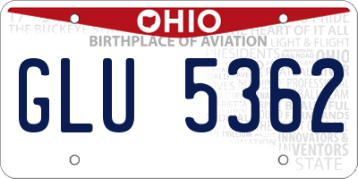 OH license plate GLU5362
