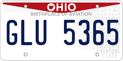 OH license plate GLU5365