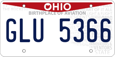 OH license plate GLU5366