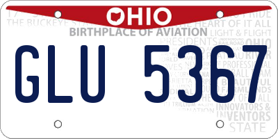 OH license plate GLU5367