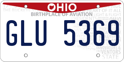 OH license plate GLU5369