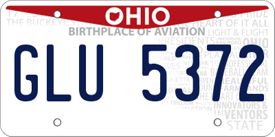 OH license plate GLU5372