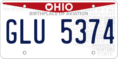 OH license plate GLU5374