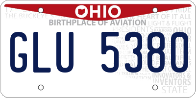 OH license plate GLU5380
