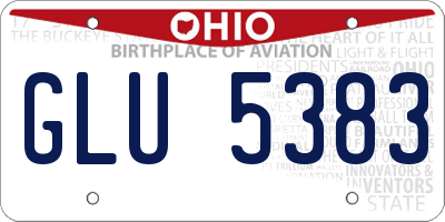 OH license plate GLU5383