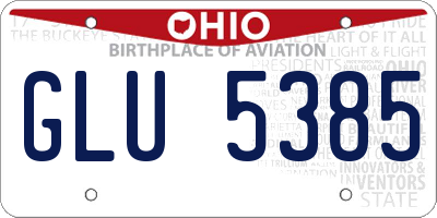 OH license plate GLU5385