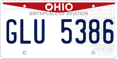 OH license plate GLU5386