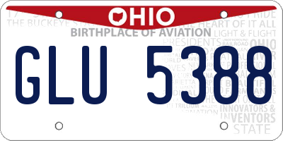 OH license plate GLU5388